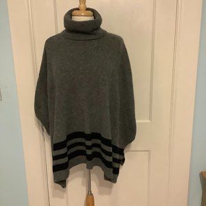 Tahari gray women's cape style sweater